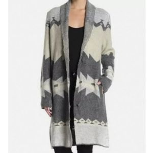 Joseph A. Shawl collar snap front long cardigan